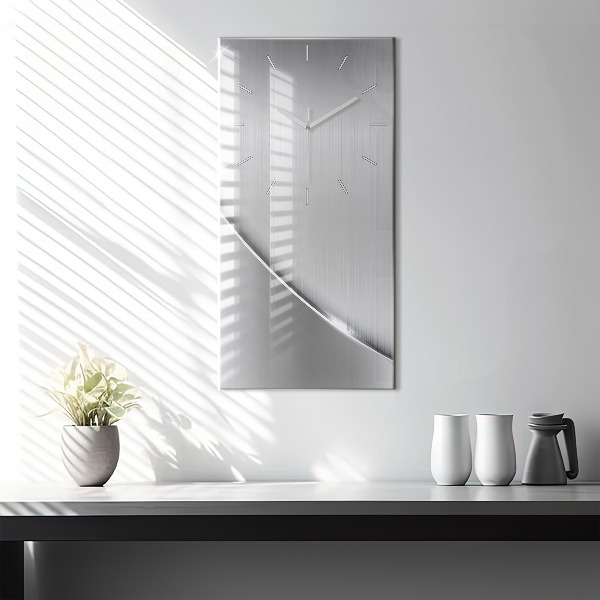 Ceas vertical de perete din sticlă Model argintiu