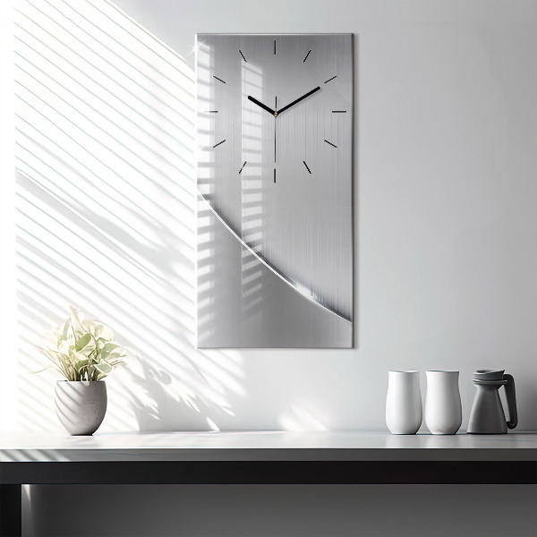 Ceas vertical de perete din sticlă Model argintiu
