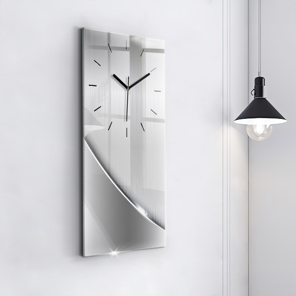 Ceas vertical de perete din sticlă Model argintiu