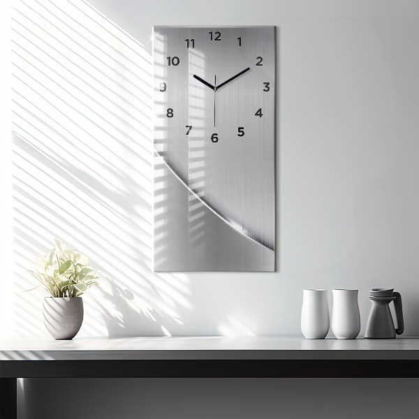 Ceas vertical de perete din sticlă Model argintiu