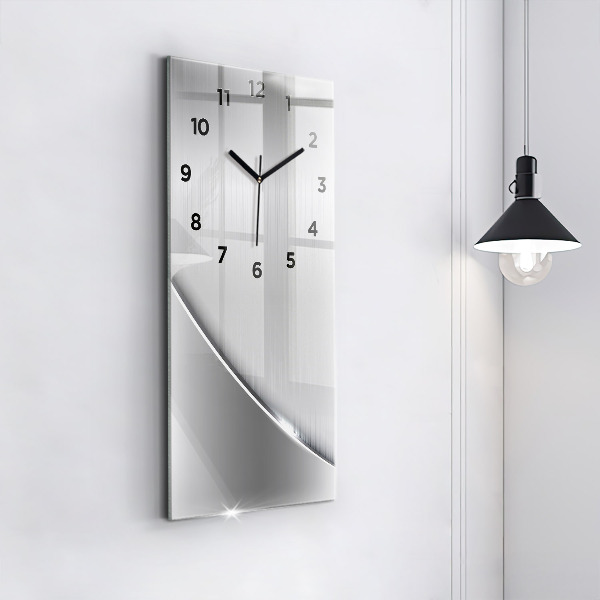 Ceas vertical de perete din sticlă Model argintiu