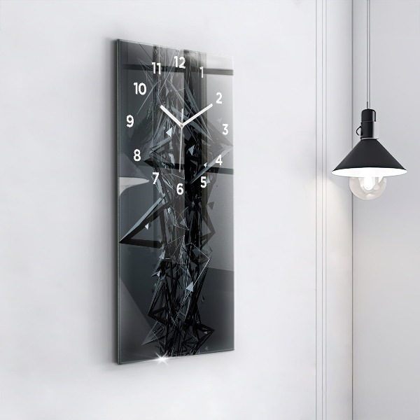 Ceas vertical de perete din sticlă Abstracția neagră
