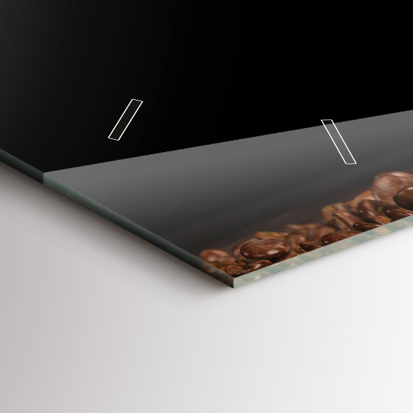 Ceas orizontale de perete din sticlă O ceașcă de cafea fierbinte