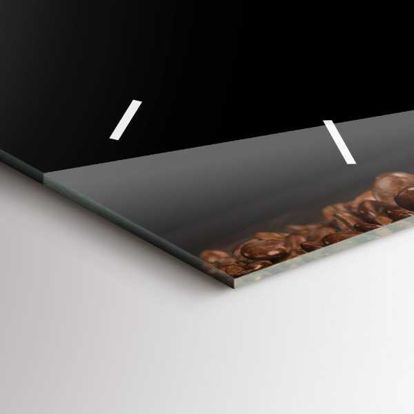 Ceas orizontale de perete din sticlă O ceașcă de cafea fierbinte