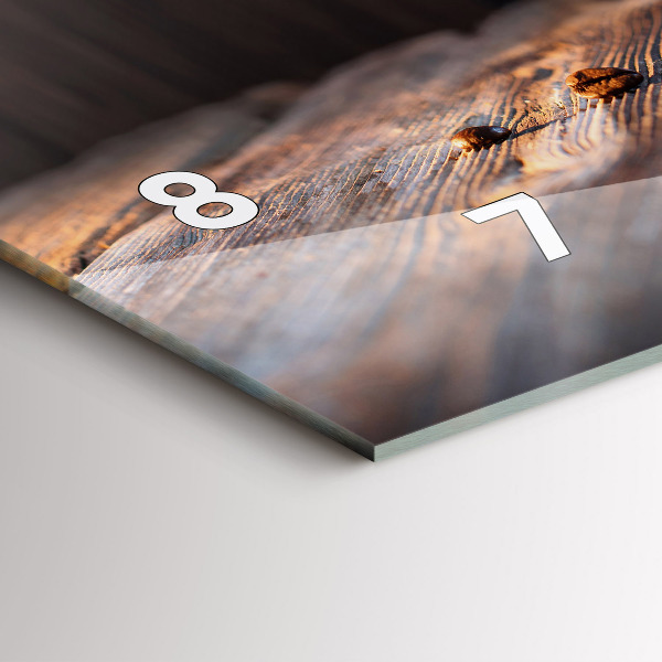 Ceas orizontale de perete din sticlă O ceașcă de cafea