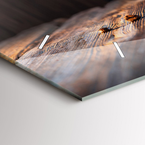 Ceas orizontale de perete din sticlă O ceașcă de cafea