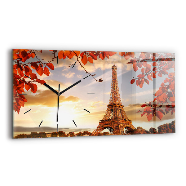 Ceas orizontale de perete din sticlă Turnul Eiffel