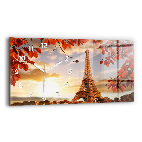 Ceas orizontale de perete din sticlă Turnul Eiffel
