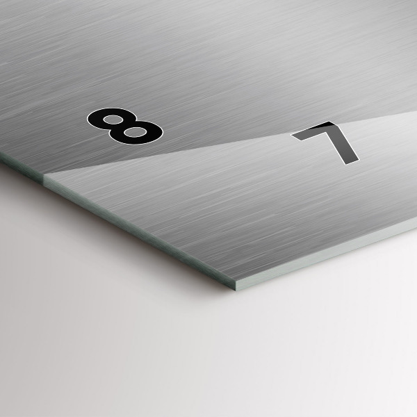 Ceas orizontale de perete din sticlă Abstracția metalului gri