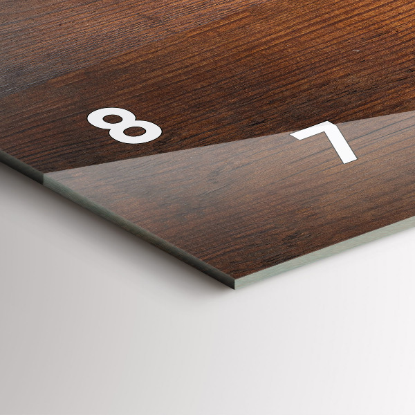 Ceas orizontale de perete din sticlă Lemn vechi