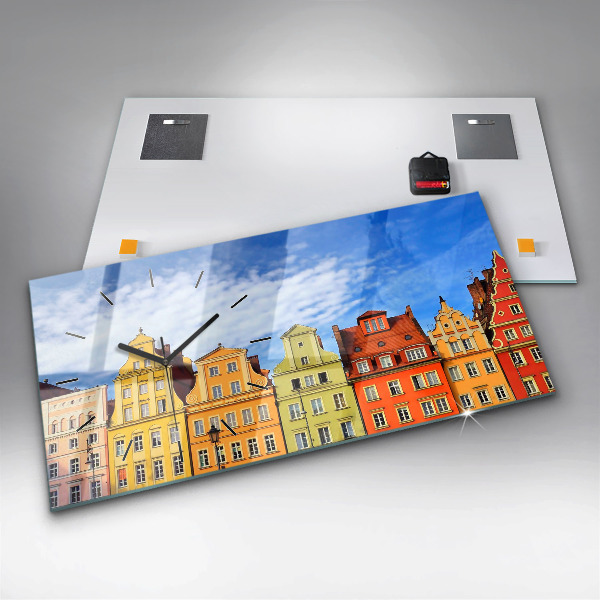 Ceas orizontale de perete din sticlă Wrocław - Orașul Vechi