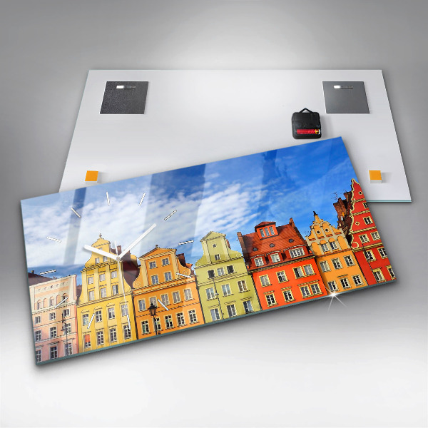 Ceas orizontale de perete din sticlă Wrocław - Orașul Vechi