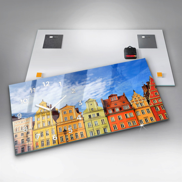 Ceas orizontale de perete din sticlă Wrocław - Orașul Vechi