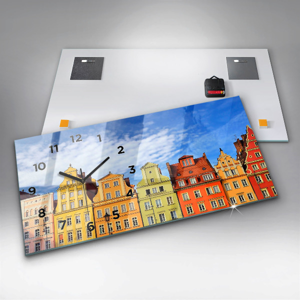 Ceas orizontale de perete din sticlă Wrocław - Orașul Vechi
