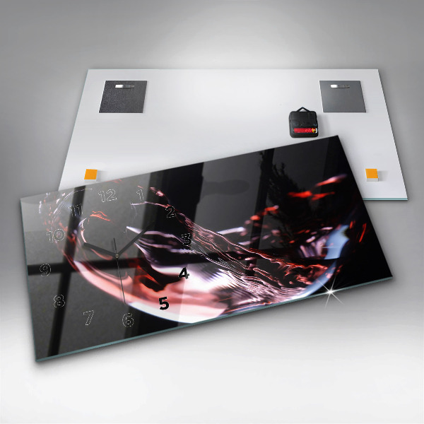 Ceas orizontale de perete din sticlă pahar de vin