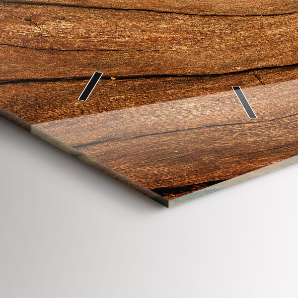 Ceas orizontale de perete din sticlă Lemn vechi