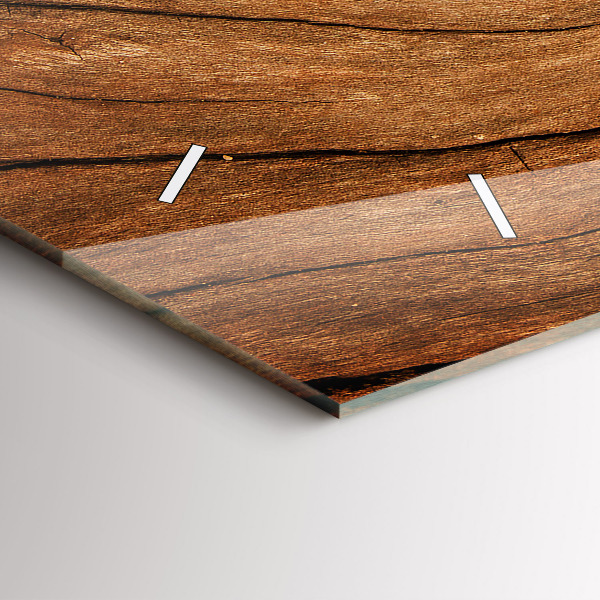 Ceas orizontale de perete din sticlă Lemn vechi