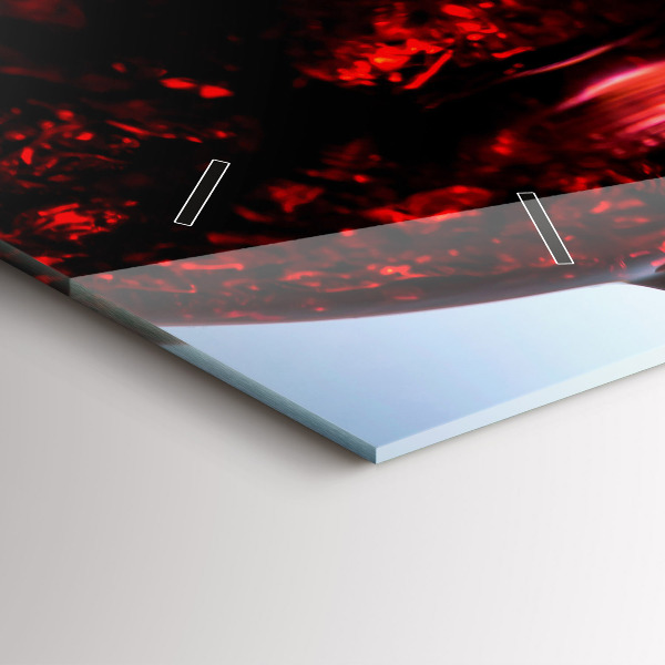 Ceas orizontale de perete din sticlă Pahare de vin