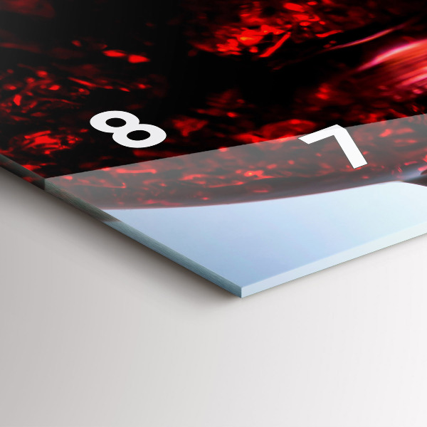 Ceas orizontale de perete din sticlă Pahare de vin