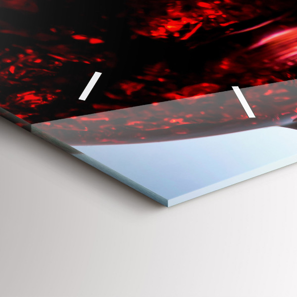 Ceas orizontale de perete din sticlă Pahare de vin