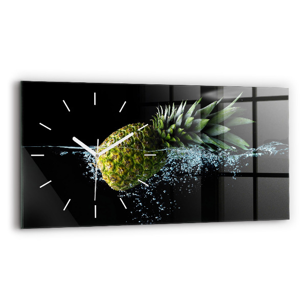 Ceas orizontale de perete din sticlă Ananas