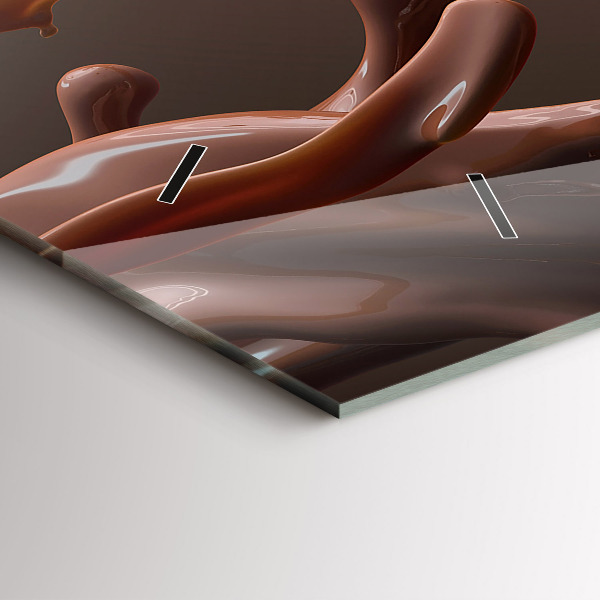 Ceas orizontale de perete din sticlă Cacao