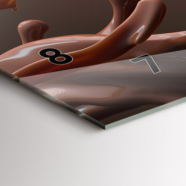 Ceas orizontale de perete din sticlă Cacao