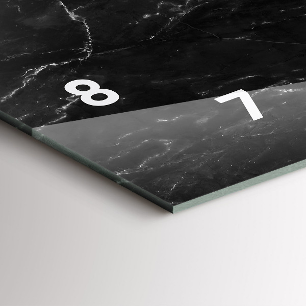 Ceas orizontale de perete din sticlă Marmură neagră