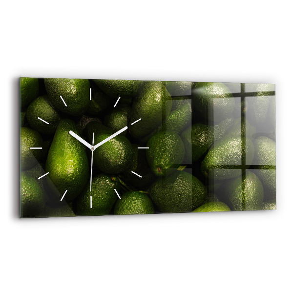 Ceas orizontale de perete din sticlă Avocado