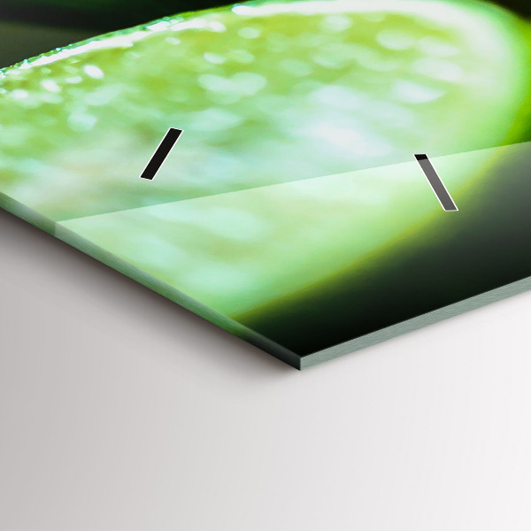 Ceas orizontale de perete din sticlă Bucăți de tei