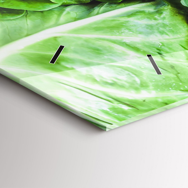 Ceas orizontale de perete din sticlă Legume verzi