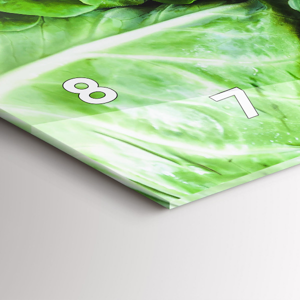 Ceas orizontale de perete din sticlă Legume verzi