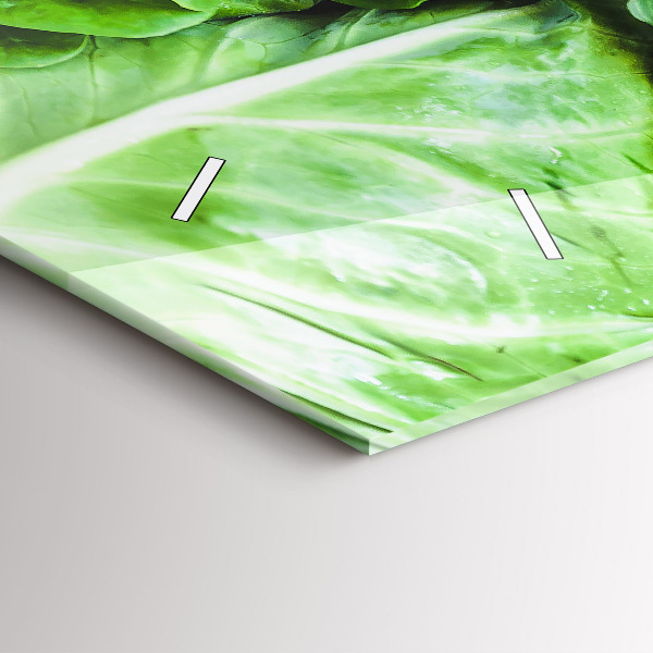 Ceas orizontale de perete din sticlă Legume verzi