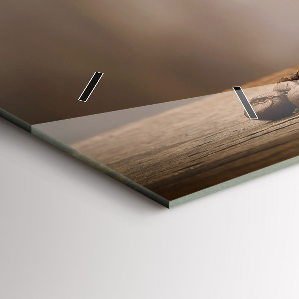 Ceas orizontale de perete din sticlă O cană de cafea