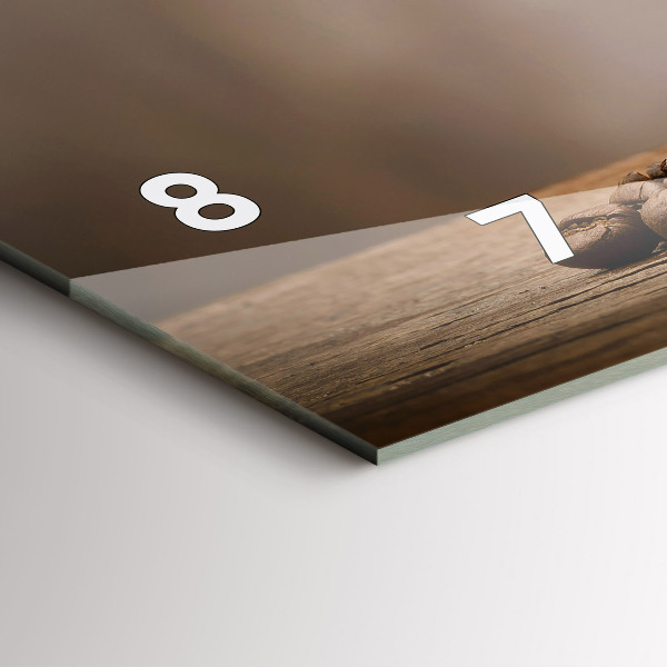 Ceas orizontale de perete din sticlă O cană de cafea