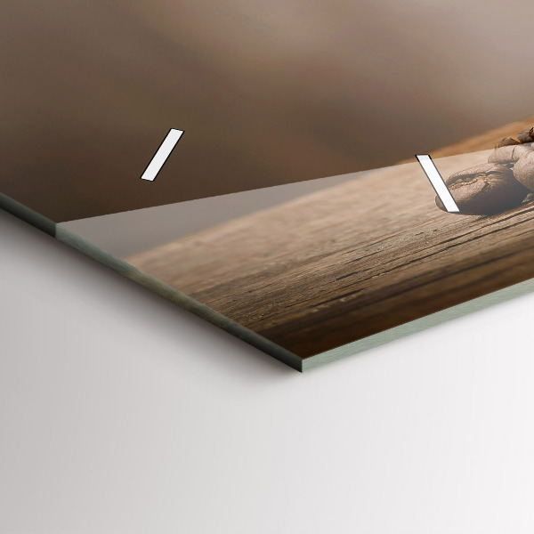 Ceas orizontale de perete din sticlă O cană de cafea