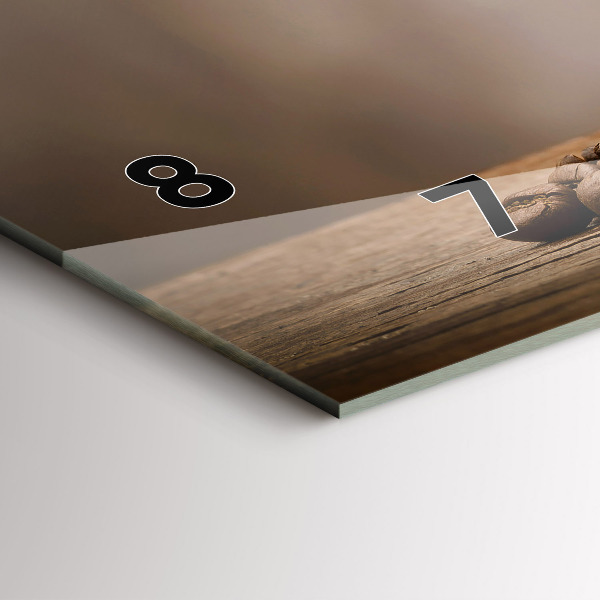 Ceas orizontale de perete din sticlă O cană de cafea