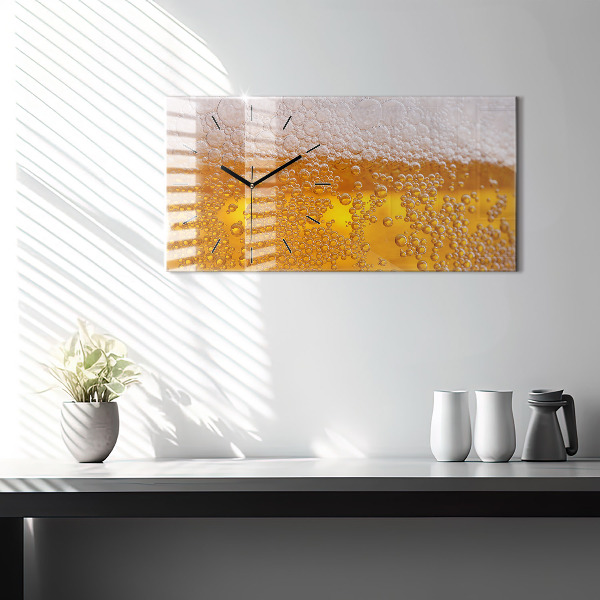 Ceas orizontale de perete din sticlă Bere