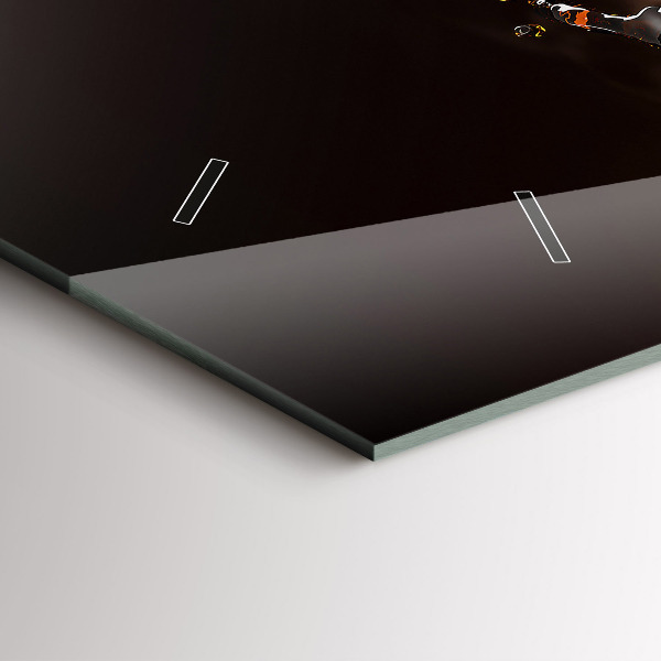 Ceas orizontale de perete din sticlă Cafea fierbinte