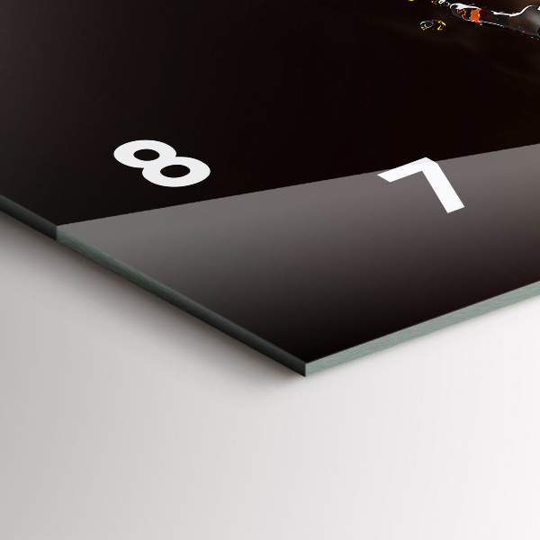 Ceas orizontale de perete din sticlă Cafea fierbinte