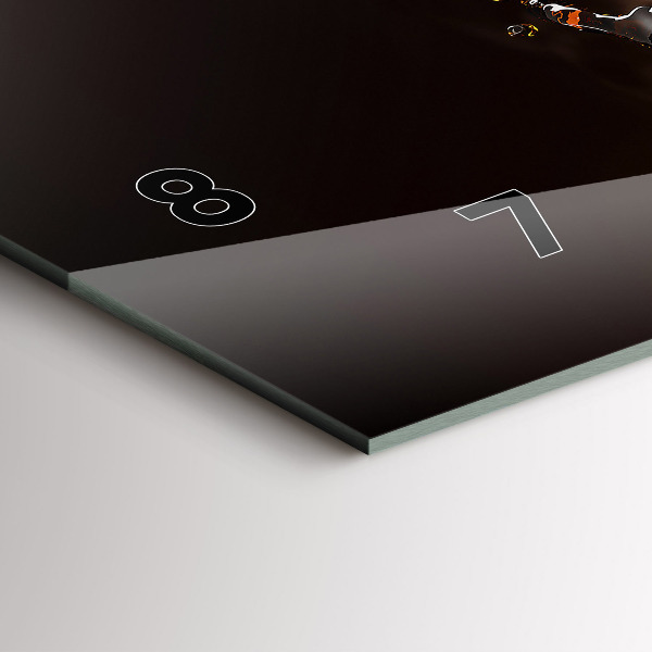 Ceas orizontale de perete din sticlă Cafea fierbinte