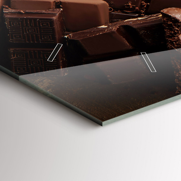 Ceas orizontale de perete din sticlă Batoane de ciocolată