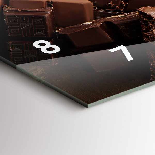 Ceas orizontale de perete din sticlă Batoane de ciocolată