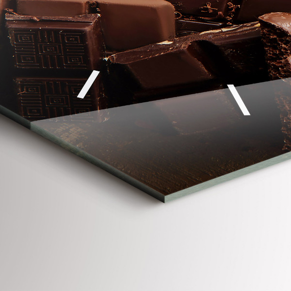 Ceas orizontale de perete din sticlă Batoane de ciocolată