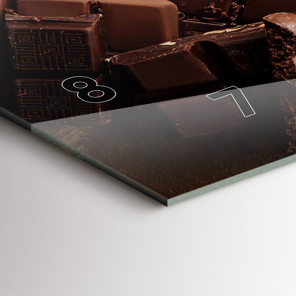 Ceas orizontale de perete din sticlă Batoane de ciocolată