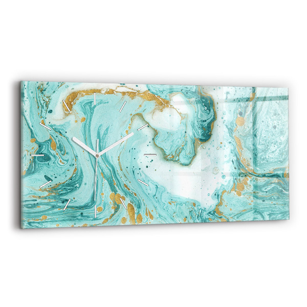 Ceas orizontale de perete din sticlă Textura marmură