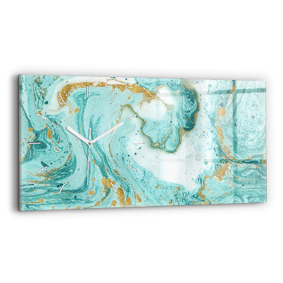 Ceas orizontale de perete din sticlă Textura marmură