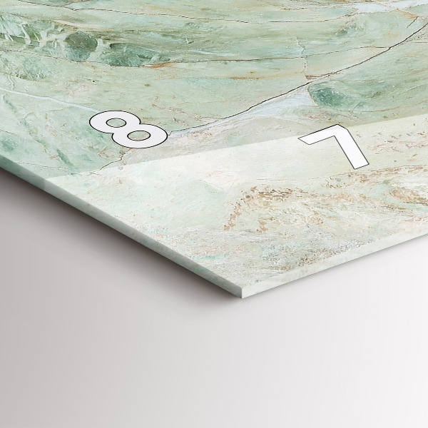 Ceas orizontale de perete din sticlă Textura de piatră de marmură