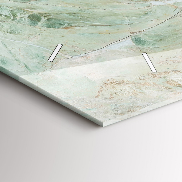 Ceas orizontale de perete din sticlă Textura de piatră de marmură