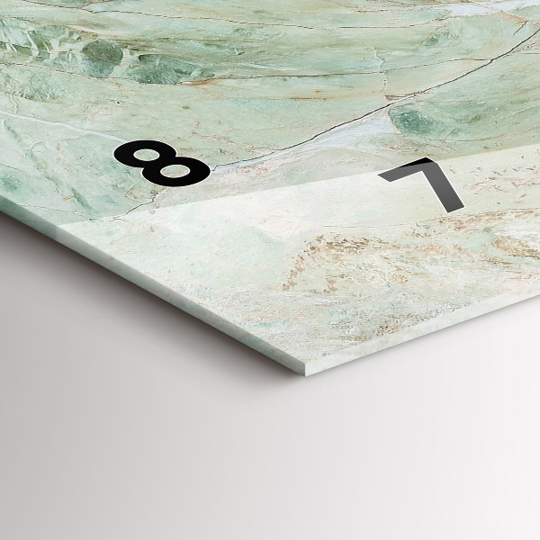 Ceas orizontale de perete din sticlă Textura de piatră de marmură